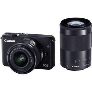 EOS M10 Mirrorless Digital Camera with 15-45mm and 55-200mm Lenses (Black)