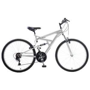 Cycle Force Group Dual Suspension Mountain Bike, 26 inch wheels, 18 inch frame, Men's Bike, Silver