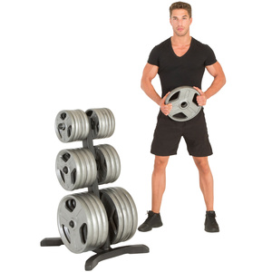 Fitness Reality X-Class Olympic Weight Tree/ Plate Rack, Bar Holders, Chrome Storage Posts, 1000 lb Capacity with Limited Lifetime Warranty