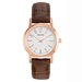 Classic Ladies Brown Leather Strap Watch White Dial