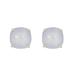 Ladies Sterling Silver 10mm Cushion Cut Genuine Blue Chalcedony Gemstone Stud Earrings