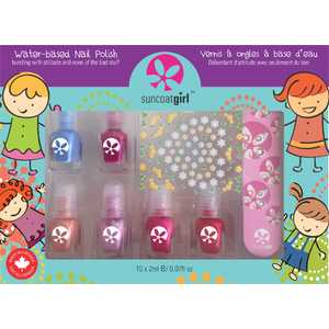 Suncoat Girl Kids Washable, Water Based Nail Polish Mini Mani Set
