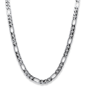 PalmBeach Jewelry Men's 10.5 mm Figaro-Link Chain in Silvertone 30"