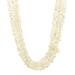 Lita Sterling Silver 6 Rows White Pearls with Crystal Chips Necklace With Flower