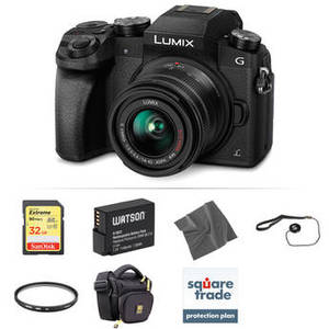 Lumix DMC-G7 Mirrorless Micro Four Thirds Digital Camera with 14-42mm Lens Deluxe Kit (Black)
