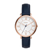 Ladies Jacqueline Navy Leather Strap Watch White Dial