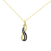 10K Pink Gold 1/4 Ctw Swirl Drop Blue/White/Pink Gold Pendant