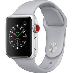 Watch Series 3 38mm Smartwatch (GPS + Cellular, Silver Aluminum Case, Fog Sport Band)
