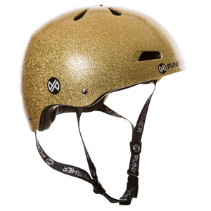 Punisher Skateboards Pro 13-vent Bright Gold Dual Safety Certified BMX Bike and Skateboard Helmet  Youth/teen 9+
