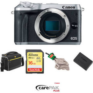 EOS M6 Mirrorless Digital Camera Deluxe Kit (Body Only, Silver)
