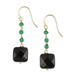 Lita Gold Over Sterling Silver Faceted Black Onyx And Green Onyx Accents Linked Earrings