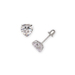 14k White Gold 6mm Heart Shaped Cubic Zirconia Screwback Earrings