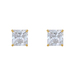 14K Yellow Gold 6mm Princess Cut Cubic Zirconia Stud Earrings