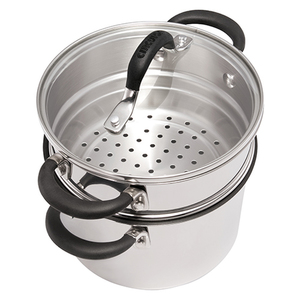 3qt Momentum Stainless Steel Straining Saucpot w/ Steamer & Lid