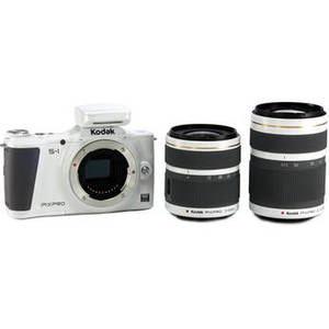 PIXPRO S-1 Mirrorless Digital Camera with 12-45mm and 42.5-160mm Lenses (White)