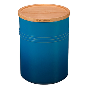 22oz Stoneware Storage Canister w/ Wood Lid Marseille