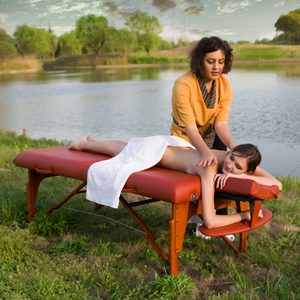 Master Massage 31" Santana ThermaTop Portable Massage Table Heating Warmer Pad Built in Beauty Bed Salon Mountain Red