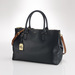 Newbury Leather Double Zip Satchel Black