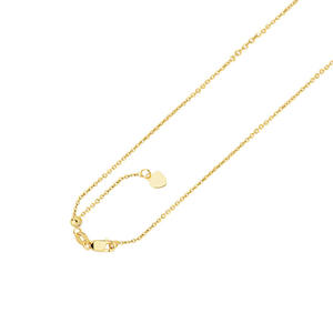 14k Yellow Gold Adjustable 1.0mm Sinapore Necklace - 22 Inch - Lobster-claw