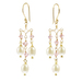 White Pearl Chandelier Earrings With Swarovski Elements and Gold Plated Sterling Silver