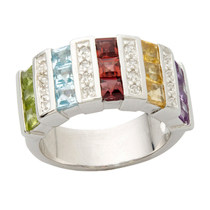 Channel Set Gemsone Ring Size 7
