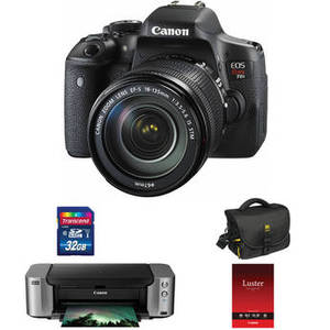 EOS Rebel T6i DSLR Camera with 18-135mm Lens and PIXMA PRO-100 Printer Kit