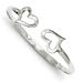 Sterling Silver Adjustable Open Heart Cuff Bangle Bracelet