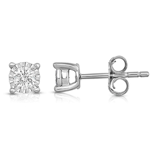 Diamond Solitaire .33twt Stud Earrings