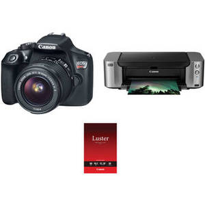 EOS Rebel T6 DSLR Camera with 18-55mm Lens and Inkjet Printer Kit