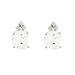 Ladies Sterling Silver 8mm Round Genuine White Topaz Gemstone and .10 cttw Diamond Earrings