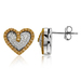 1/2 Cttw. Heart Cluster Silver Brown and White Diamond Earring