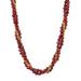 Lita Gold Plated Sterling Silver Multi Row Torsade Cranberry Colored Pearls and Gold Over Silver Chain