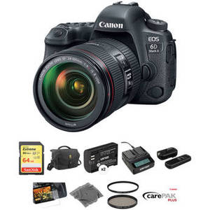 EOS 6D Mark II DSLR Camera with 24-105mm f/4 Lens Deluxe Kit