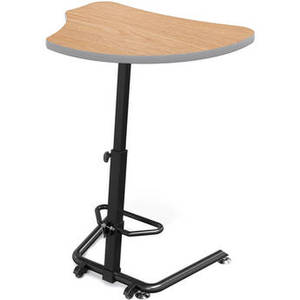 Up-Rite Harmony Height Adjustable Sit/Stand Desk (Castle Oak Finish, Platinum Edge)