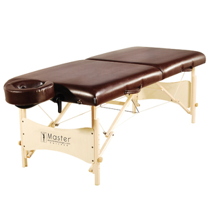 Master Massage 30" Balboa Portable Massage and Exercise Table Beauty Bed in Brown Luster w/Light Natural wood