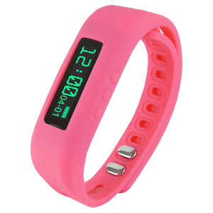 Supersonic 0.91" Fitness Wristband With Bluetooth Pedometer, Calorie Counter and More-Pink