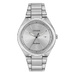 Mens Corporate Exclusive Eco-Drive Silver Stainless Steel Watch Silver Dial
