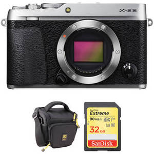 X-E3 Mirrorless Digital Camera with Memory Card Kit (Body Only, Silver)