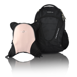 Obersee Oslo Diaper Bag Backpack with Detachable Cooler, Black/ Bubble Gum