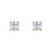 14K Yellow Gold 4mm Princess Cut Cubic Zirconia Stud Earrings