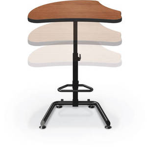 Up-Rite Harmony Height Adjustable Sit/Stand Desk (Amber Cherry Finish, Platinum Edge)