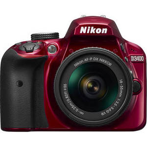D3400 DSLR Camera with 18-55mm Lens (Red)