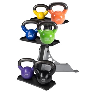 Body-Solid KBVS105-PACK Multi Vinyl Kettlebell Set with Rack