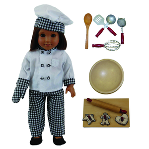 The Queen's Treasures Complete Chef Doll Clothing & 11pc Kitchen Tool Accessory Set. Cookie Cutters, Outfit, Baking Tools, and more! For 18 Inch Dolls