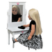 The Queen's Treasures White Wooden Vanity Table Desk With Drawer & Stool, Funiture Sized For 18 Inch Dolls