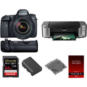EOS 6D Mark II DSLR Camera with 24-105mm f/4L II Lens and PIXMA PRO-100 Printer Kit