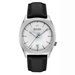Accutron II Surveyor Mens Black Leather Strap Watch Gray Dial