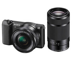 Alpha a5100 Mirrorless Digital Camera Kit with Black 16-50mm and 55-210mm Lenses (Black)