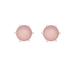 Ladies Sterling Silver 8mm Round Genuine Pink Chalcedony Gemstone Pyramid Stud Earrings